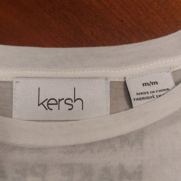 Kersh Sheer/Fine White T-shirt with Rose Fist Detail - Picture 5 of 13